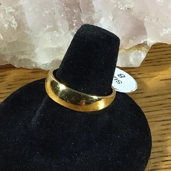 Gold Stainless Steel Band Ring - Picture 2 of 4